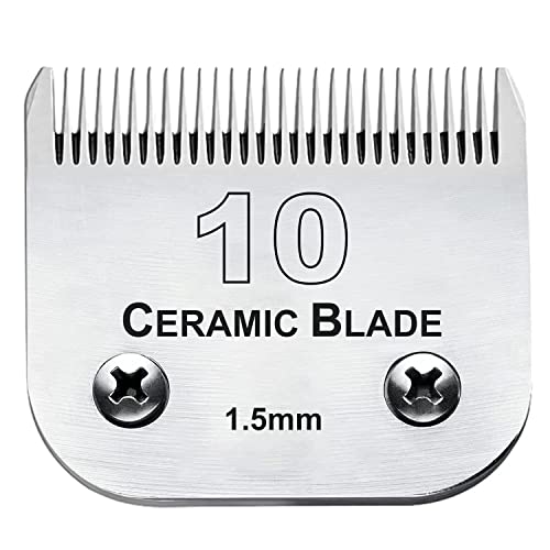 10 Blade Dog Grooming Clipper Replacement Blades Compatible With Andis Dog Clippers,Detachable Ceramic Blade & Stainless Steel B