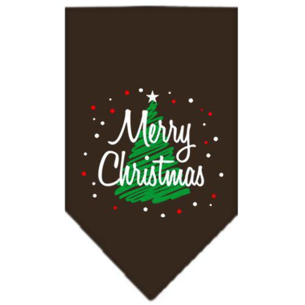 Mirage Pet Products Scribble Merry Christmas Screen Print Bandana for Pets, Large, Purple