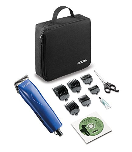 Andis Easyclip Pro-Animal 7-Piece Detachable Blade Clipper Kit, Animal/Dog Grooming, Blue, Mbg-2 (21485)