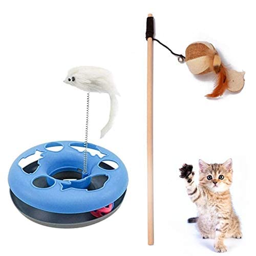 Woofy Cat Toy Combo | Wooden Stick | Catch The Motion Mice Toy  Combo Of 2