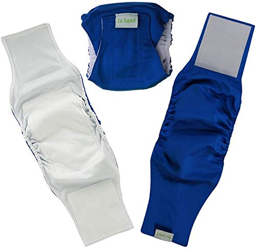 In hand Washable Durable Male Dog Diapers(Pack of 3), Premium Reusable Belly Bands Belly Wrap for Male Dog, Comfy Doggie Diapers