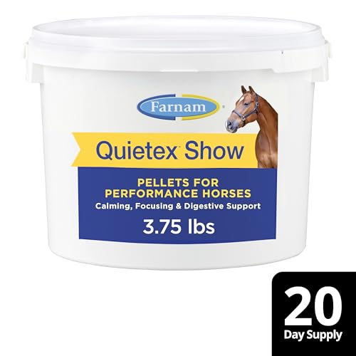 Farnam Quietex Show Pellets, Helps Keep Horses Calm & Relaxed That Become Nervous in The Show Ring 3.75 lbs.