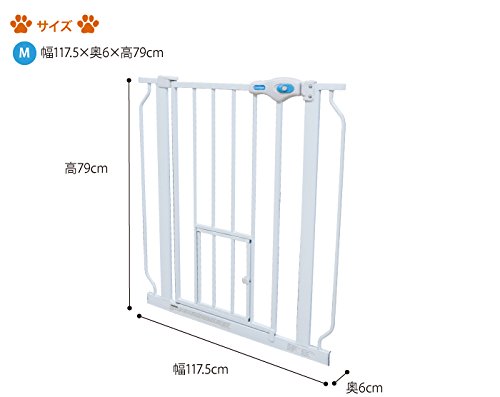 Carlson Pet Products 0934PW/0932PW Extra Wide Walk-Thru Pet Gate with Pet Door White, 29-34Wx30H in