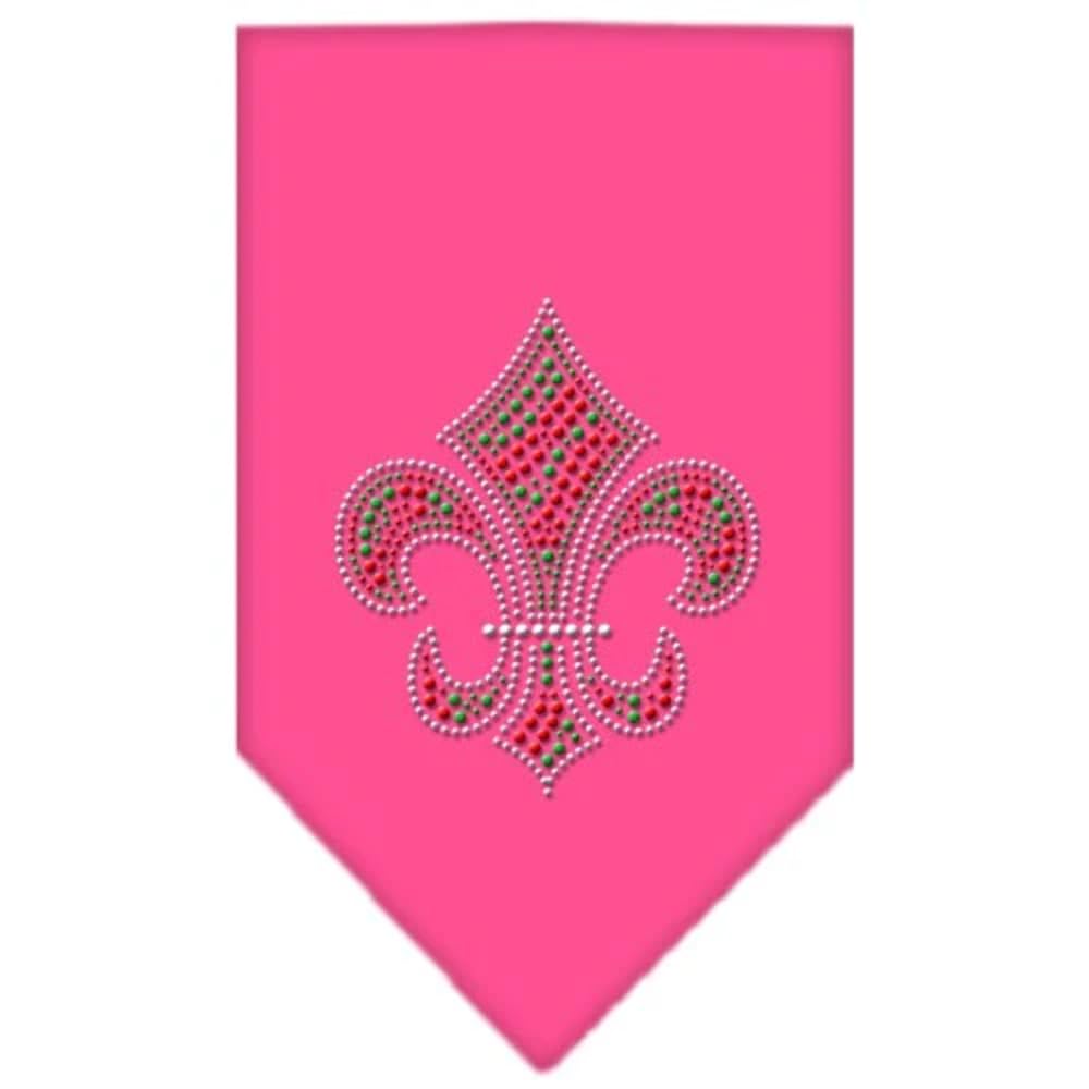 Mirage Pet Products Christmas Fleur De Lis Rhinestone Bandana, Large, Cocoa