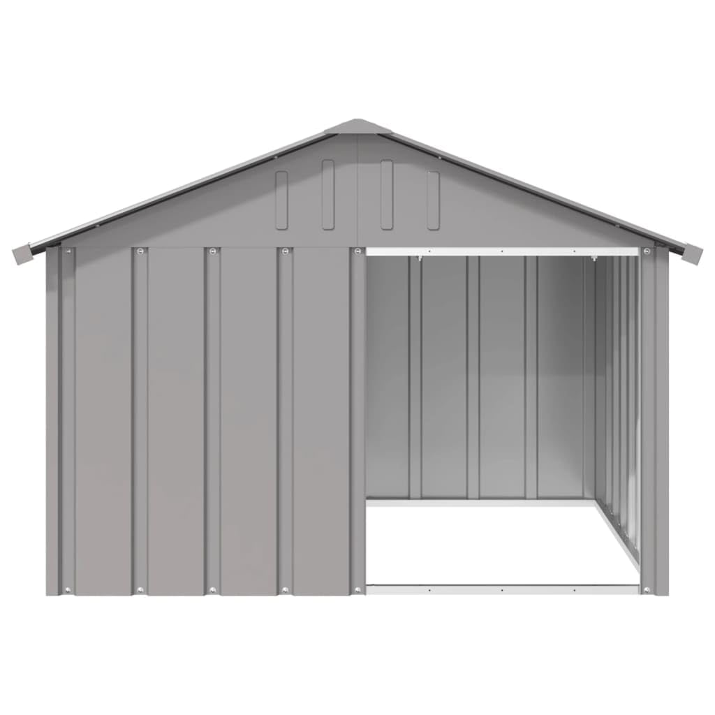 vidaXL Dog House - Weatherproof Metal Kennel - 45.9" x 40.6" x 32.1" - Gray - Model 171542