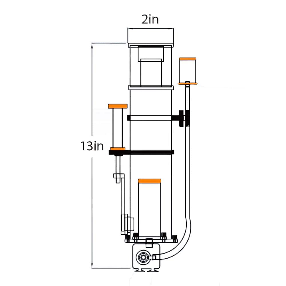 Icecap K1-Nano Protein Skimmer, Aquarium Filter, Pvc, Acrylic, 5.91 X 2.75 X 15.75 Inches