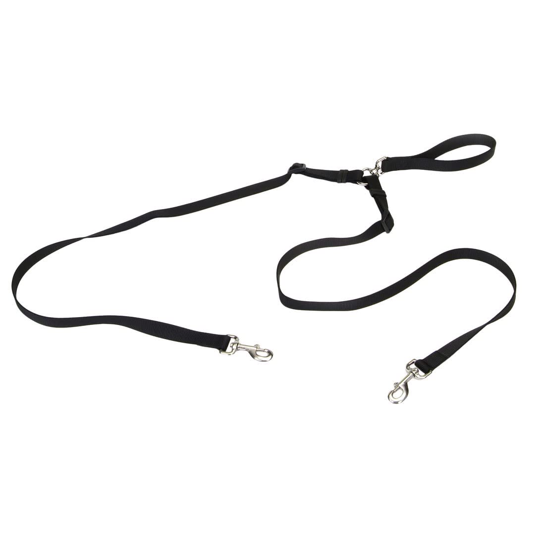 Coastal - 2 Dog Walker Tangle-Free Adjustable Leash, Black, 5/8' X 04'