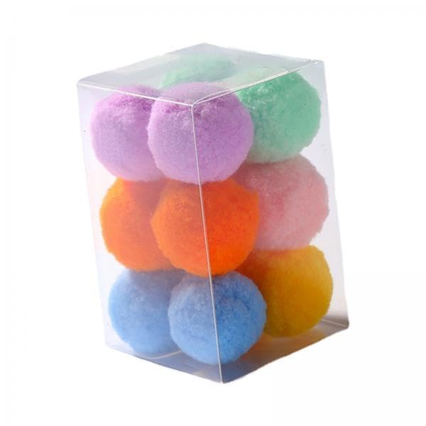 Ujeavette 4X12 Pieces Stretch Plush Balls Cat Toys Plush Scratching Balls Interactive