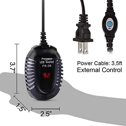 Freesea 100W Mini Aquarium Fish Tank Heater With Led Temperature Display For Betta Fish, Frogs, Newts & Turtles