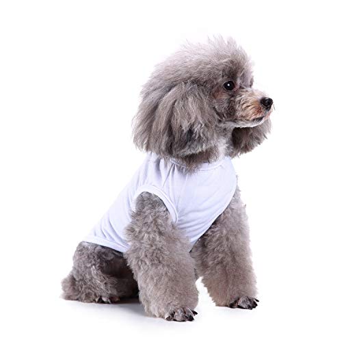 Chol&Vivi Dog Shirt Clothes, 2pcs Shirt for Large Size Dog, Blank Pet Cotton Sleeveless Apparel Soft and Lightweight, Tank Top f