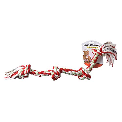 Mammoth Flossy Chews Colored 4 Knot Tug Rope X-Large (27' Long) - Pack Of 3