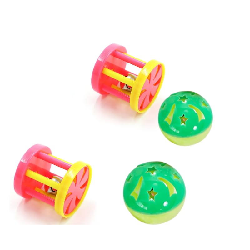 Kittupet Cat Toy Balls,Plastic Ball Cat Toys,Cat Bell Ball,Lattice Balls With Bell Jingle Kitten Toy,Cat Kitten Play Balls For I