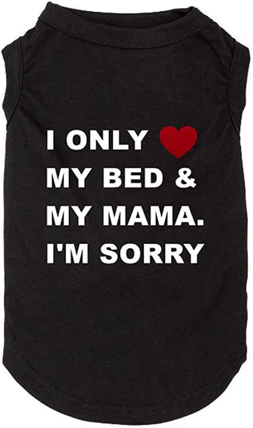 Dog Shirts Letter Printed Vest For Small Large Dogs Slogan Costume Dog Pajamas Puppy Gift Pet Clothes Mama'S Boy (X-Large, O-Black)