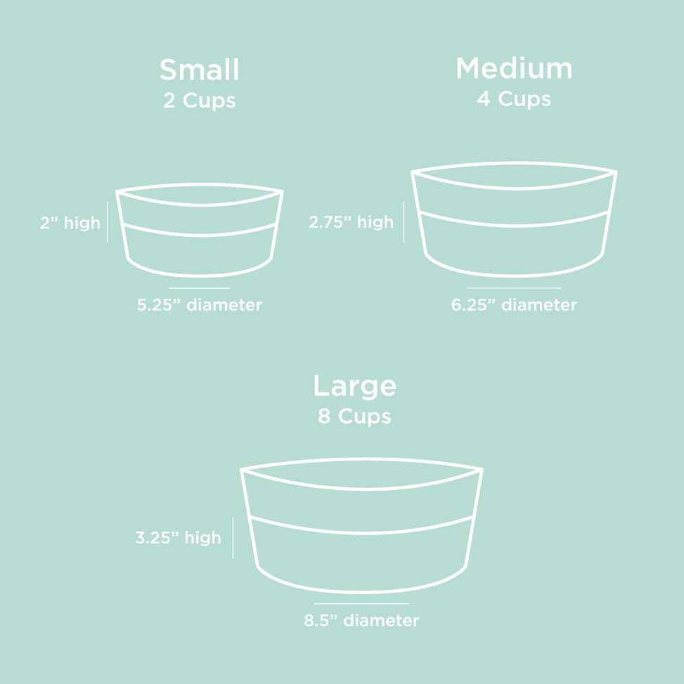 Waggo Dipper Ceramic Dog Bowl for Small and Large Breeds - Heavyweight and Durable Pet Food and Water Dish Crock, Dishwasher Saf