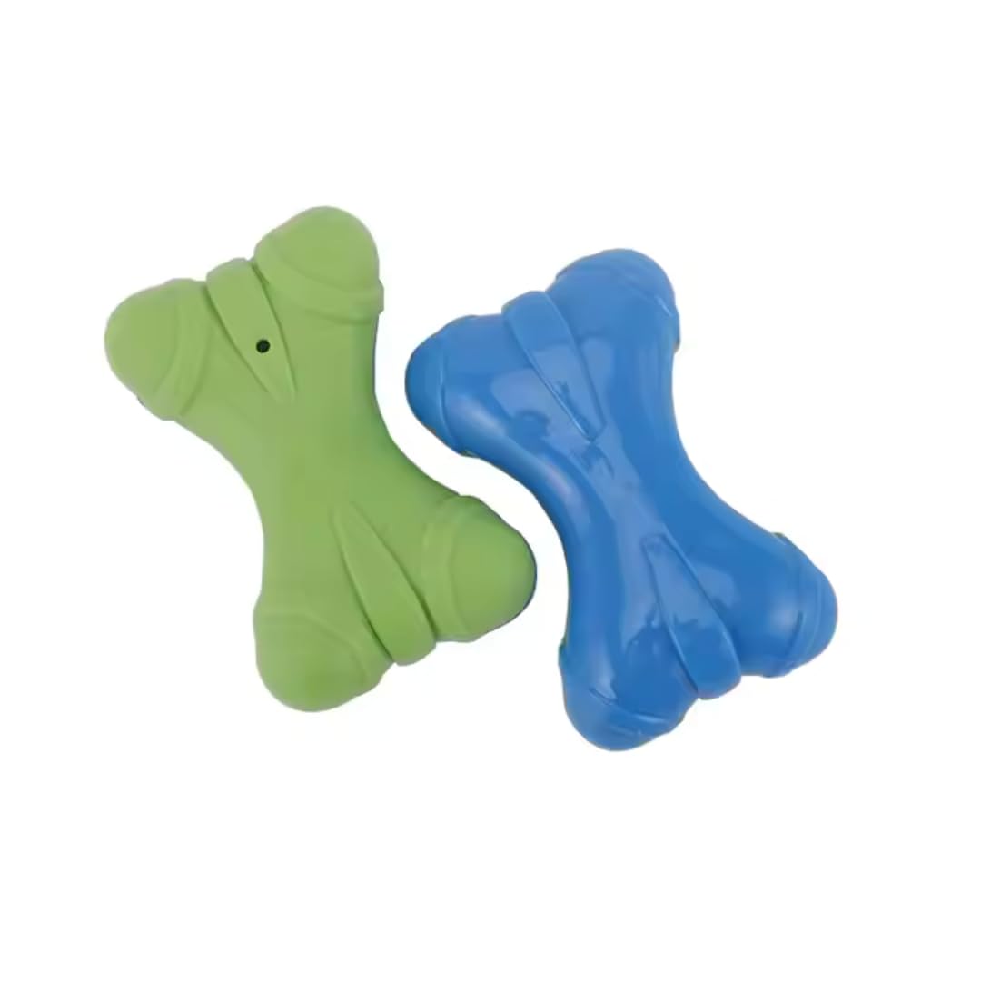 PET FUN Bone Shape Squeaky Chew Toy for Dogs and Puppies  Durable and Fun Interactive Teething Squeak Sound Toys for Dog & Pets