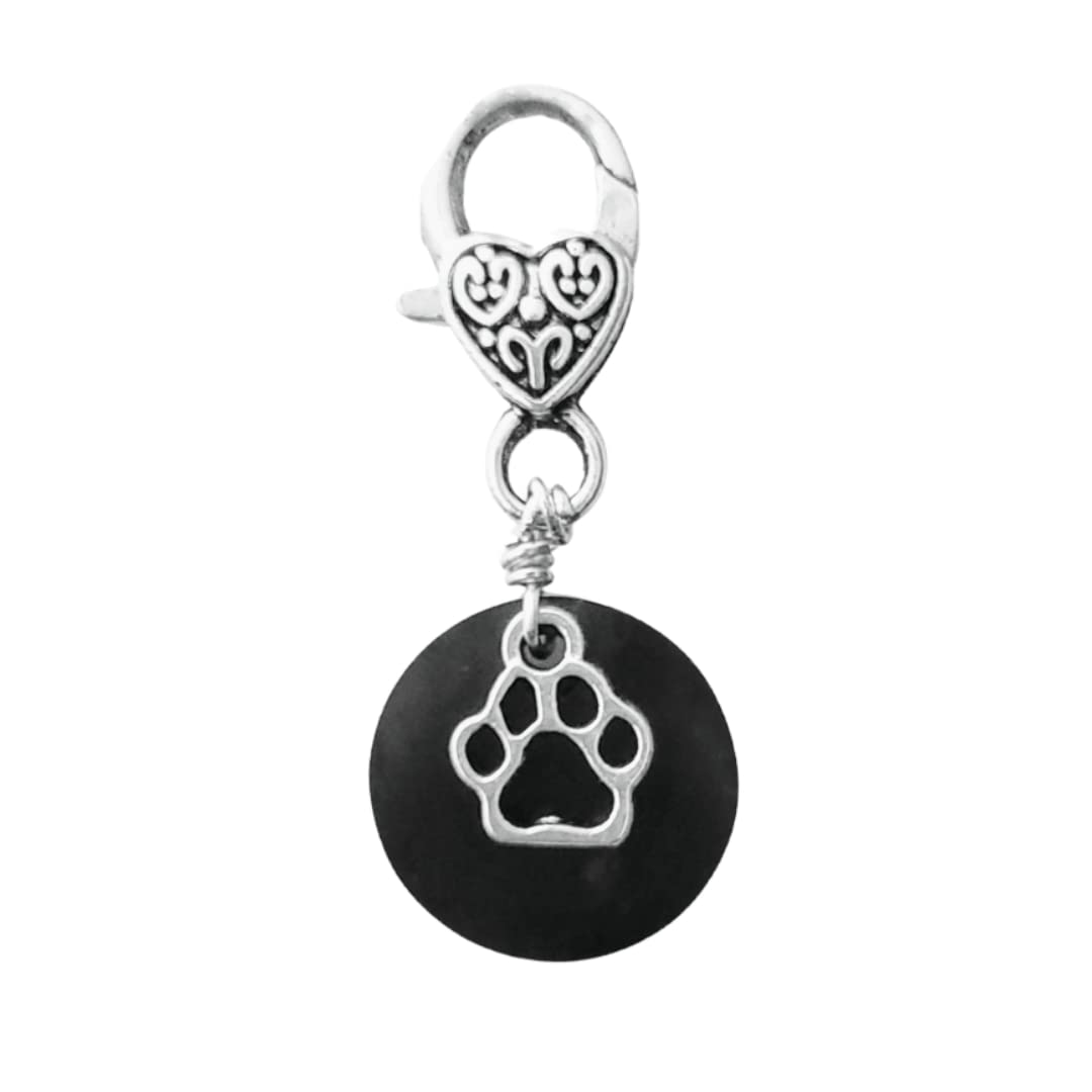 100% Shungite Pet Collar Charm - Natural Protection Dogs Cats Puppies Kittens Best Affordable Christmas Holiday Gift Idea Keychain - 100% Authentic, Black Crystal Stone (Small/Medium)