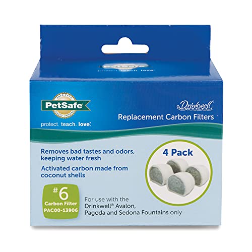 Petsafe Drinkwell Replacement Carbon Filters, Dog And Cat Ceramic Water Fountain Filters, 4-Pack