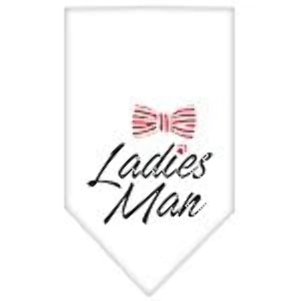 Pet and Dog Bandana Screen Printed, &quot;Ladies Man&quot; Navy Blue Small