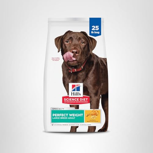 Hills Science Diet Perfect Weight Large Breed Adult Dry Dog Food 1-5, Quality Protein for Weight Management Support, Chicken Re