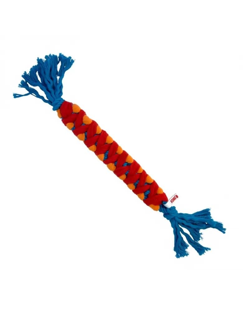 Kong Rope Rally Tug And Play Dog Toy - Woven Fleece Durable Toy For Shaking, Fetching, Tugging (Stick)