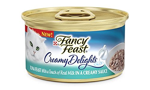 Fancy Feast Purina Creamy Delight Tuna Feast with a Touch of Real Milk in a Creamy Sauce 3 Ounce Cans (Pack of 12)