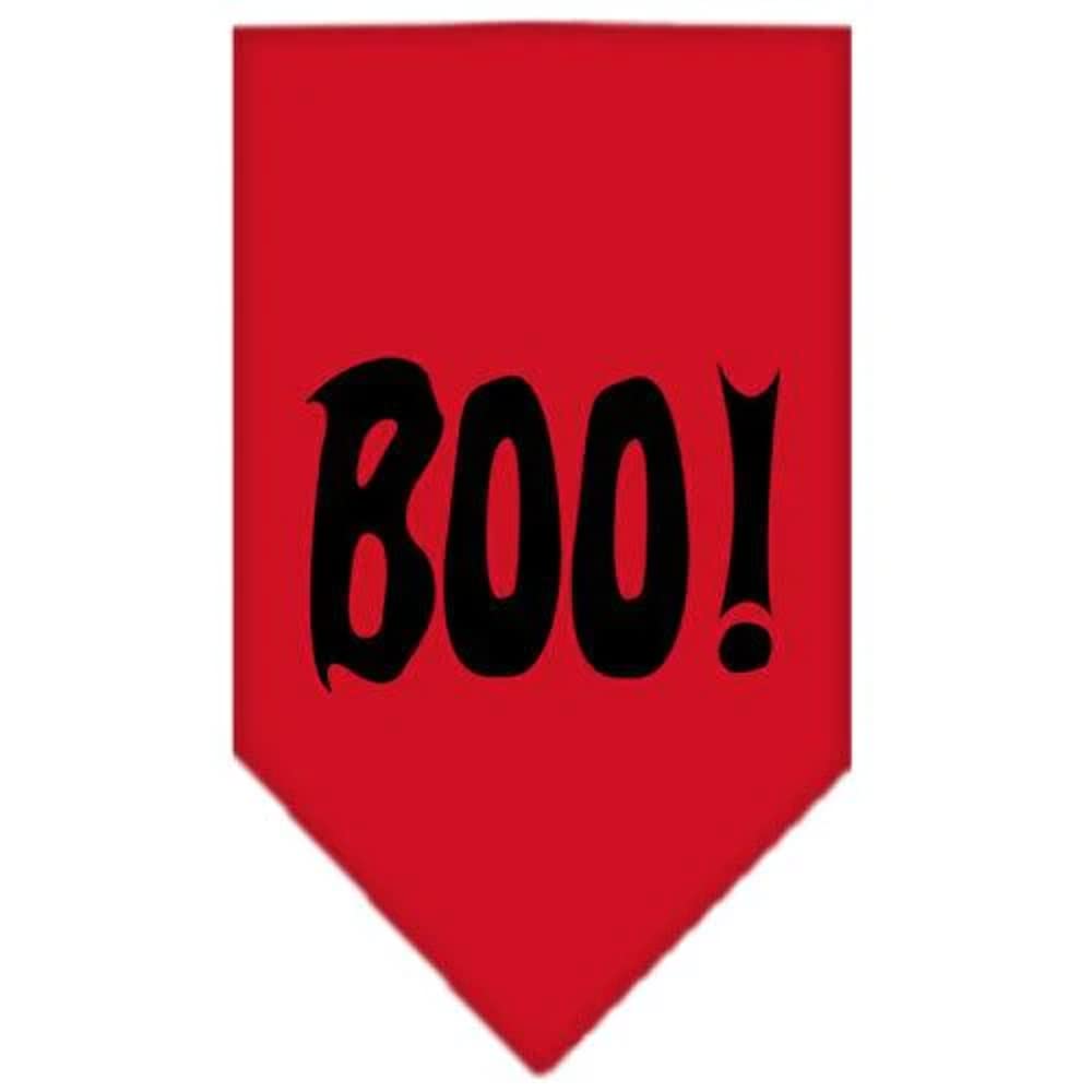 Halloween Pet and Dog Bandana, Screen Printed, &quot;Boo&quot; Red Small