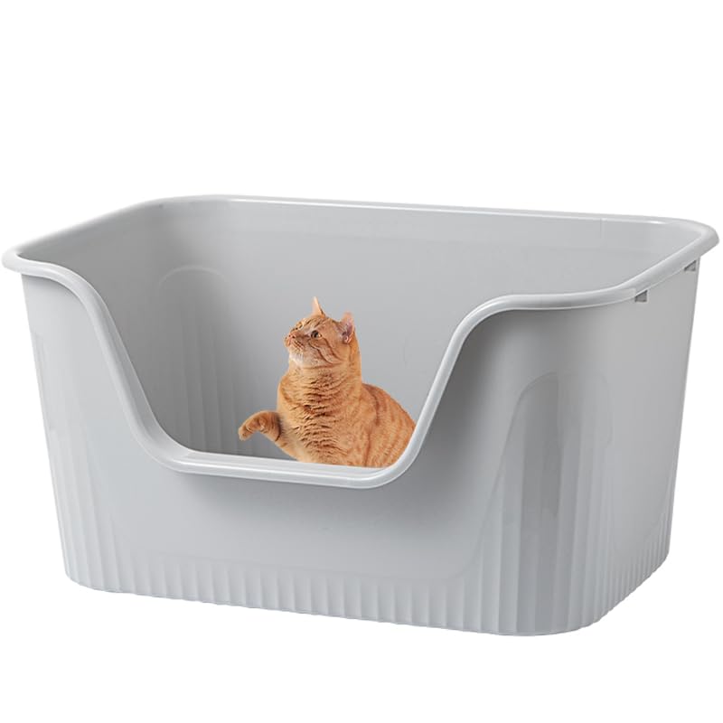 Vealind Deep Extra Large Cat Litter Box With High Sides For Indoor Cats, Xl Litter Boxes For Big Or Multiple Cats, Jumbo Big Low