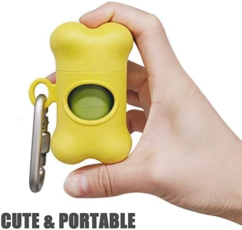 Dog Poop Bags Holder For Leash|Dog Baggie Dispenser With Leak-Proof 15 Poo Bags For Leash On The Go For Walking Doggie Outdoor