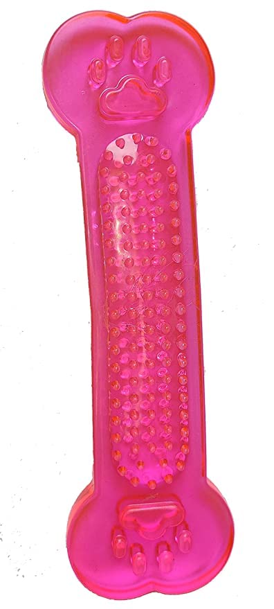 Durable Interactive NonToxic Rubber Transparent Flat Bone Chew Toy (Thin Jelly Bone) Suitable For All Small To Medium Size Dogs