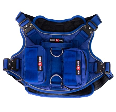 Boss Dog Tactical Harness, Blue, Medium