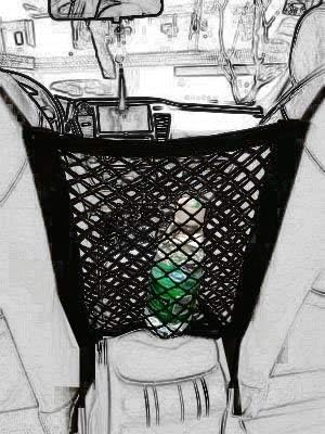 Kaungka Universal 2 Layer Car Seat Net Storage Mesh Organizer Stretchy Fine Cargo Net Hook Pouch Holder for Purse Bag Phone Pets