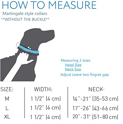 Dazzber Martingale Collar 1.5 Inch Wide 1200D Extra Strong Nylon Dog Collar, No Pull Heavy Duty Dog Collar With 2-Color Stripe For Medium To Xlarge Dogs (Medium, 1 1/2 Inch Wide, Hot Pink & Grey)