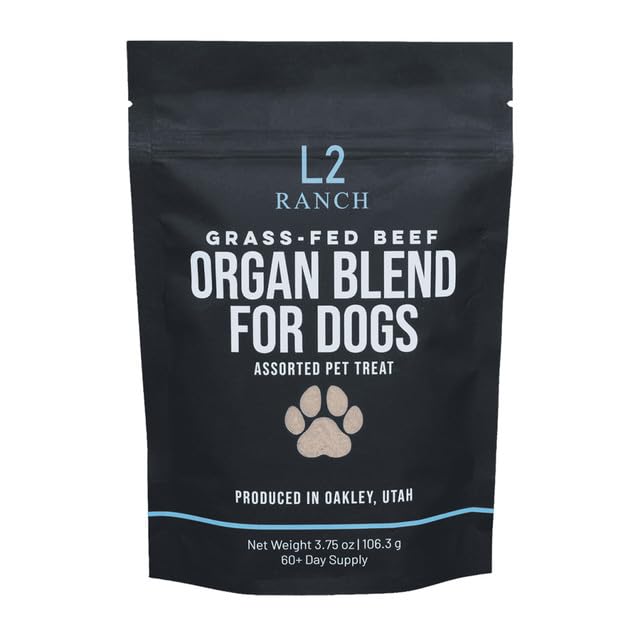 L2 Ranch 100% Grass-Fed Beef Organ Blend for Dogs 60-Day Supply | Sourced from Family-Owned Ranch in Utah | Best Dog Organ Suppl