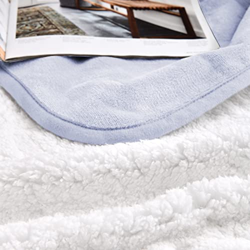 Yaning Waterproof Blanket for Bed & Couch, Soft Lilac Sherpa Fleece, 50x60 inches, Liquid Proof Pet Protector