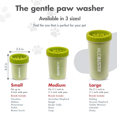 Dexas Mudbuster Portable Dog Paw Cleaner, Green Small Paw Cleaner For Dogs, Premium Quality Pet Supplies And Dog Accessories