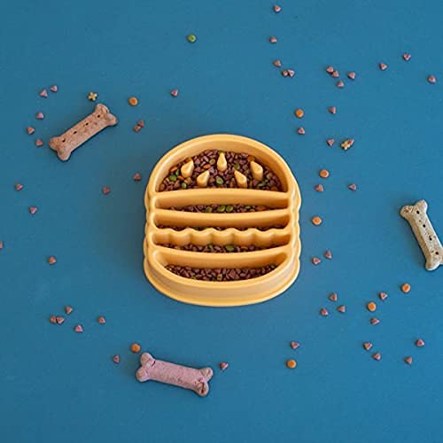 ZippyPaws - Happy Bowl - Slow Feeder Dog Bowl - Up to 10x Slower Eating - Dishwasher Safe, Non Slip - Burger