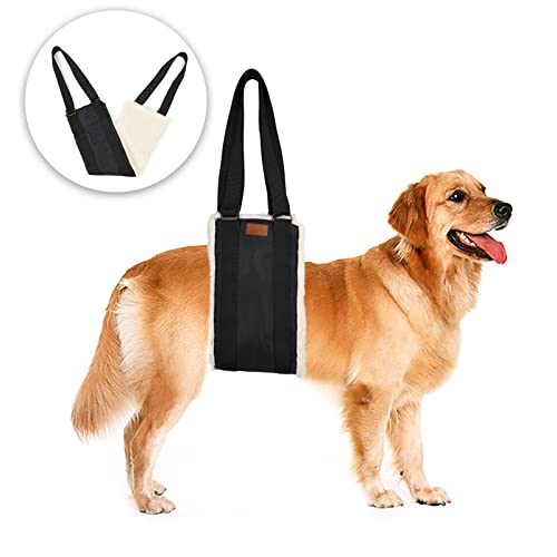 PICK FOR LIFE Large Black Dog Lift Harness - Adjustable Sling for Senior, Injured Dogs, Rehab Support After ACL Surgery