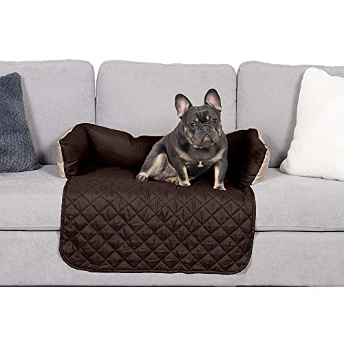 Furhaven Water-Resistant & Reversible 30' Wide Seat Cover Protector For Dogs & Cats, Perfect For Couches, Beds, & Car Seats - Sofa Buddy Bolster Seating Protector - Espresso/Clay, Medium