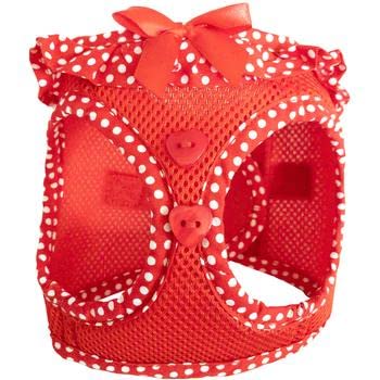 Doggie Design No Choke Dog Harness - Simple Step-In And Go Dog Vest For Small, Medium, And Large Breeds - Breathable Mesh Polyester Pet Harness - Red Polka Dot - Xl