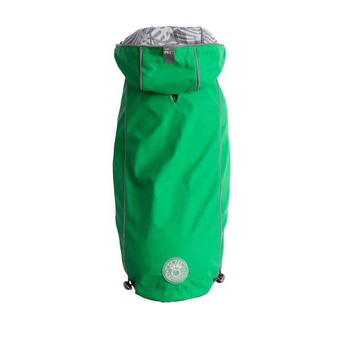 Gf Pet Green Reversible Elasto-Fit Dog Raincoat, Medium