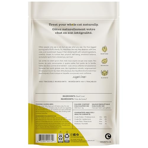 CRUMPS NATURALS Freeze Dried Cat Treats Beef 1.05oz, Cat Treats