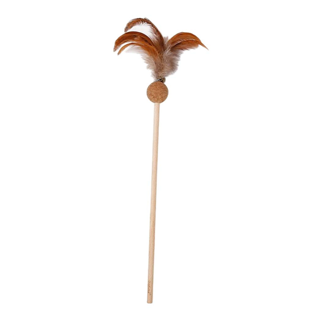 Ecomistiq Cat Toy W/Bell & Cork Ball Wand Molar Stick Supplies| Toys| Supplies |Pet