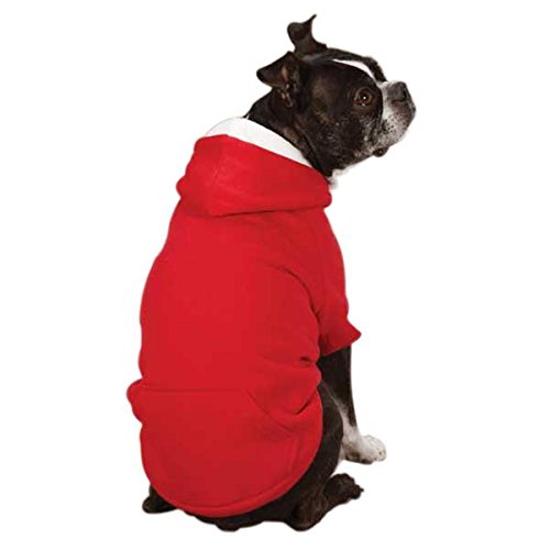 Zack & Zoey Fleece-Lined Hoodie for Dogs, 14 Small/Medium, Tomato Red