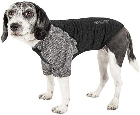 Pet Life  Active Hybreed 4Way Stretch Twotoned Performance Dog Tshirt, Black/Grey  Xsmall