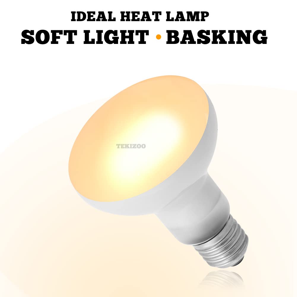 Tekizoo Reptile Heat Lamp Uva Basking Daylight Spot Bulb For Amphibian,Lizard,Tortoise,Bearded Dragon 50W(3 Pack)