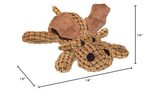 Patchwork Pet 01035 Waffle Wags Moose 14-Inch Squeak Toy For Dogs