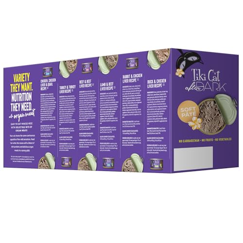 Tiki Cat After Dark Pt  , Variety Pack, High-Protein and 100% Non-GMO Ingredients, Wet Cat Food for Adult Cats, 3 oz. Cans (Pack