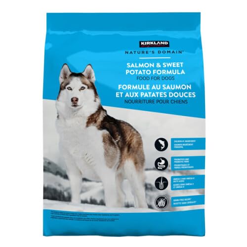 Kirkland Signature Natures Domain Grain-Free All Life Stages Salmon Meal & Sweet Potato Formula for Dogs, 35 LB
