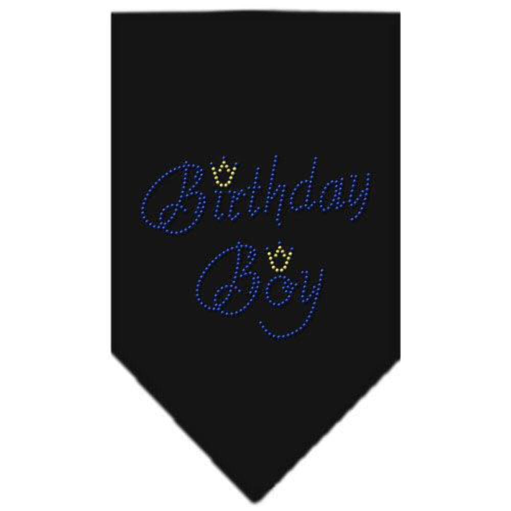 Mirage Pet Products Birthday Boy Rhinestone Bandana, Small, Black