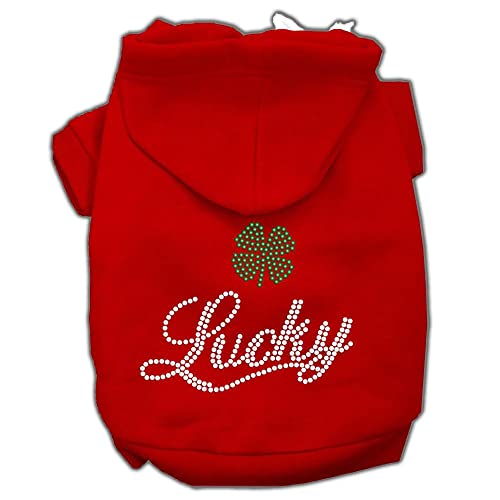 Mirage Pet Products Lucky Rhinestone Hoodies, Pink, Size 10